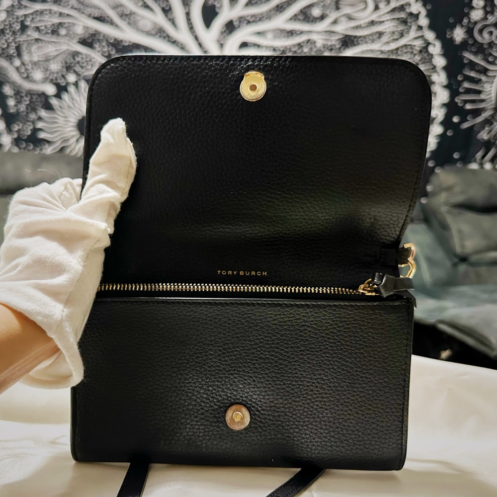 Vintage style Tory Burch small crossbody Bag Black Leather - Picture 12 of 17